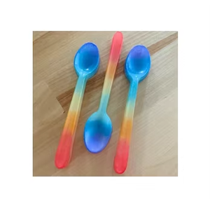 Modern Epoxy Resin Morden Luxury Long Handle Spoon Fork <b>Set</b> Customized Color Durable Attractive <b>Cutlery</b> Small Dinnerware Party - Product Image 2