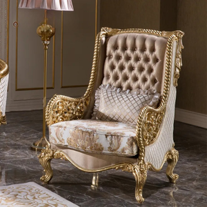 Ensemble de canapés sectionnels de salon en bois de mahogany massif, style français, sculptés à la main, rembourrés, meubles de luxe fabriqués en Indonésie - Product Image 4