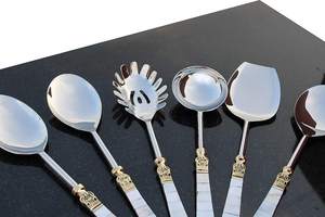 Premium Stainless Steel Serving Spoons Durable Rust-Resistant Kitchen <b>Utensils</b> for Cooking Serving Gifting - Product Image 2