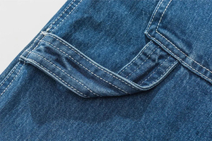 Jean baggy délavé ultra large pour homme, coupe droite en coton délavé, streetwear épais, grandes tailles - Product Image 3
