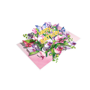 Custom 3D Pop up Orchid Flower Birthday Greeting <b>Card</b>-Handmade Paper Craft Floral <b>Gift</b> <b>Card</b> - Product Image 4