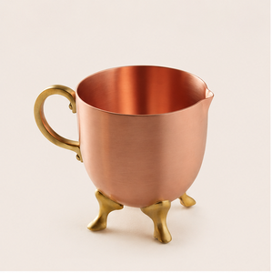 Handcrafted Pure Copper Moscow Mule <b>Mug</b> with Brass Handle and Elegant <b>Gold</b> Feet Eco-Friendly Luxury Food Safe Milk Pitcher - Product Image 2