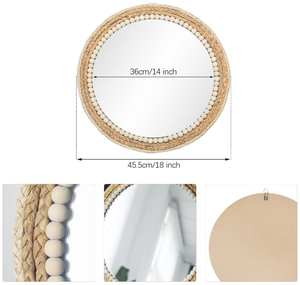 Vietnam Modern Grass Floral Round <b>Mirror</b> Handmade Wall Decor - Product Image 6