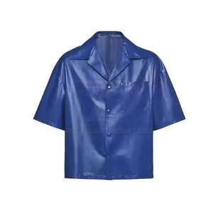 <b>Men</b> Leather <b>Shirt</b> Classic New Design Long Sleeve Trendy Street Fashion <b>Shirt</b> For <b>Party</b> Wear - Product Image 2