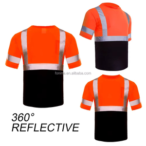 Camiseta de seguridad reflectante de alta visibilidad para hombre, poliéster de secado rápido, alta visibilidad, clase 2, tipo R, ropa de trabajo con logotipo personalizado - Product Image 3