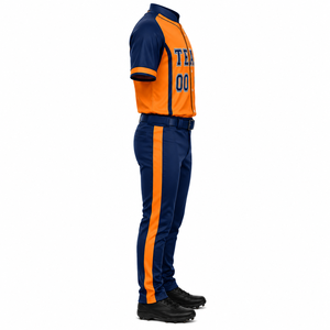 Contraste de couleurs, respirant, antibactérien, séchage rapide, uniforme de baseball, vêtements d'équipe, polyester, logo personnalisé, OEM - Product Image 4