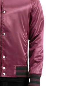 Veste de baseball en satin personnalisée de haute qualité pour hommes, en polyester et soie, style varsity, bomber, avec logo. - Product Image 6