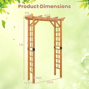 Arco Nuziale in Legno per Giardino 7/7,5 Piedi, Pergola da Esterno per Piante Rampicanti - Product Image 6