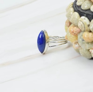 Natural Lapis Lazuli Smooth Marquise Gemstone <b>Ring</b> 925 Sterling Silver Handmade <b>Ring</b> For Women Wholesale Bulk <b>Fine</b> Jewelry Bulk - Product Image 2