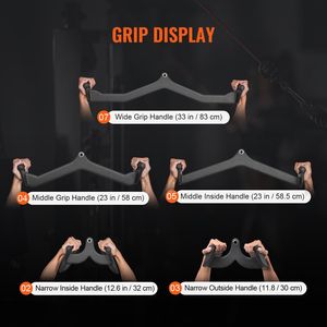 Set di 5 Accessori per Macchina a Cavi LAT Pulldown: Barra a T, Barra a V, Barra per Tricipiti, per Esercizi di Forza Schiena e Accessori per Macchine Fitness - Product Image 5