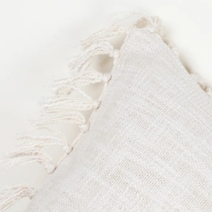 Hand <b>Tufted</b> Texture Modern Ivory Fringe 100% Cotton <b>Cushion</b> <b>Cover</b> Border Square Sofa Home Decor Zipper Closure for Wholesale - Product Image 2