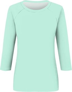 Relaxed Everyday Y2K Style Hot Selling Regular Fit Three Quarter Ladies' Casual Long Sleeved Eco-Friendly T-Shirt <b>Top</b> Winter - Product Image 3