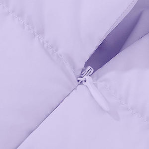 <b>Light</b> Purple Hooded <b>Puffer</b> <b>Jacket</b> Women's Casual Autumn Windproof Slim Fit Zipper Closure Solid Color Polyester Shell - Product Image 6
