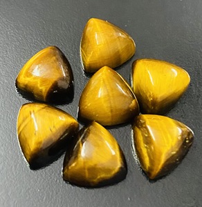 Cabochon en œil de tigre naturel, taille trilobé, couleur brun doré, pour fabricants d'accessoires de mode, vente en gros - Product Image 4