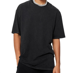 Fabricant de T-shirts en gros de qualité supérieure, T-shirts pour hommes personnalisés, surdimensionnés, 100% coton, blancs, effet délavé à l'acide - Product Image 2