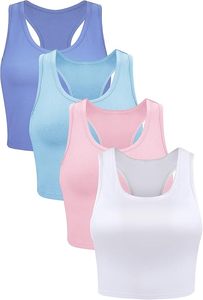 เสื้อกล้ามทรง Racerback คุณภาพสูงสำหรับผู้หญิง ผ้าฝ้ายผสมโพลีเอสเตอร์เนื้อนุ่ม เหมาะสำหรับออกกำลังกาย ฟิตเนส และวิ่ง - Product Image 2