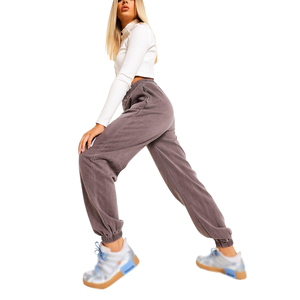 Pantalones Deportivos Rectos de Cintura Alta para Mujer, Ecológicos, con Cierre de Cordón, Corte Regular, Largos, Lavado Químico, Estilo Vintage - Product Image 2