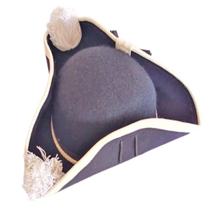 Chapeau de pirate tricorne pour adulte en feutre, casquette triangulaire pour déguisement d'Halloween, reproduction de chapeaux bicorne révolutionnaires - Product Image 4