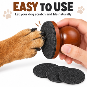 Lime à ongles pour chien avec tampons abrasifs remplaçables, manche en bois, lime à ongles pour animaux de compagnie, pour la coupe naturelle des ongles des chiens - Product Image 1
