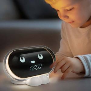 Despertador ODM para niños con potencia de pulgadas, luz de despertador ajustable, expresiones faciales, canciones de guardería, ruido, Radio para el hogar, entrenador de sueño - Product Image 6
