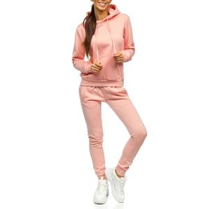 2025 nuevo chándal de mujer de algodón grueso de dos piezas en blanco Jogging traje liso de gran tamaño pulóver sudaderas con capucha conjunto de mujeres - Product Image 1