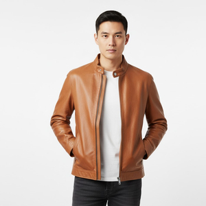 Chaqueta de Cuero para Hombre, Diseño Refinado con Interior Suave, Detalles Personalizados, Prenda Exterior Casual y a la Moda, con Cuero Duradero - Product Image 1