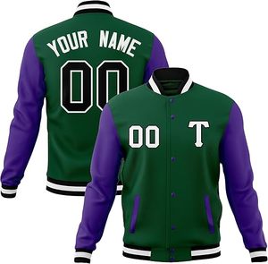 Chaqueta Deportiva de Béisbol para Hombre con Parches Bordados de Nombre y Número, Decoración de Botones de Algodón - Product Image 4