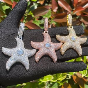 Starfish Lab Grown Diamond Unisex Pendant Luxury Iced Out Hip Hop Pendant Rapper Style Bling <b>Necklace</b> - Product Image 1