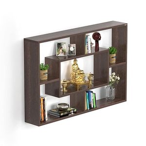 Modern Pine Wood Floating Non-Folding Flexible 3-Tier Multifunction <b>Baking</b> Paint Wall Mounted Storage <b>Rack</b> for Living Room - Product Image 6