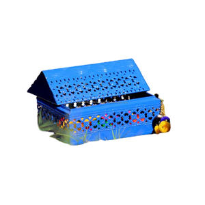 Plateau de fruits rond en fer de nouvelle conception avec finition de couleur bleue pour servir des outils de cuisine de fruits et légumes - Product Image 2