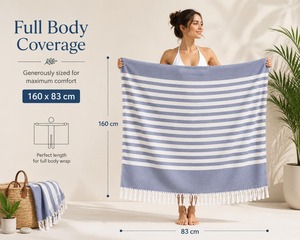 Serviette de bain turque en bambou 100% premium, douce, légère, absorbante, écologique, pour hôtels, spas, centres de bien-être, gymnases - Product Image 4
