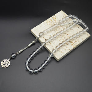 Rosario Musulmán Clásico de Resina Plateada para Decoración del Hogar, Tasbih con 51 Cuentas en Forma de Bola, Patrón Geométrico Hecho a Mano, Regalo de Boda - Product Image 2