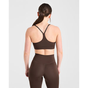 Soutien-gorge de sport marron de marque en gros, à bretelles réglables, décolleté en V, haute performance, pour femmes adultes - Product Image 2