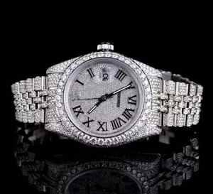 นาฬิกาข้อมือฮิปฮอปหรูหราประดับเพชร VVS มอยส์ซาไนต์  ตัวเรือนสแตนเลสสตีล ระบบออโตเมติก ผ่านการทดสอบเพชร - Product Image 1