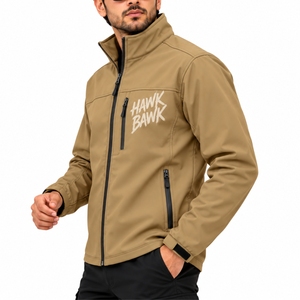 Men’s Lightweight Softshell Full Zip Outdoor Jacket Smooth Full Zip Modern Stand Collar Secure Chest Pocket Easy Side <b>Storage</b> - Product Image 3