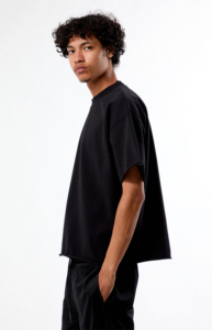 High Quality <b>Men's</b> Regular Fit Black 100% Cotton Knitted Hip Hop Cartoon Print T-Shirt Short Sleeve <b>Turtleneck</b> Casual Breathable - Product Image 3