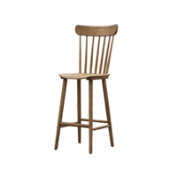 Tabouret de bar Windsor moderne en bois sans accoudoirs, dossier à tiges, élégant, pour comptoir de cuisine, bar, café, usage commercial