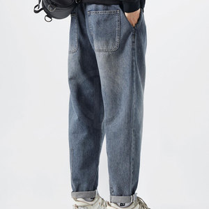 Custom Made Adults Size <b>Men</b> Straight Lightweight Casual Mid Rise <b>Jeans</b> Pant High Quality Private Label - Product Image 3