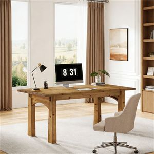 Solid Wood Administrative/<b>Computer</b> Study <b>Desk</b> Versatile Design for Dining Table Use - Product Image 3