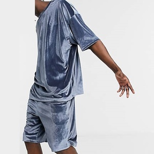Vêtements de sport brodés de haute qualité personnalisés, respirants, en tissu velours 100% laine plus doux, ensemble t-shirt et short pour homme, été, jogging - Product Image 5