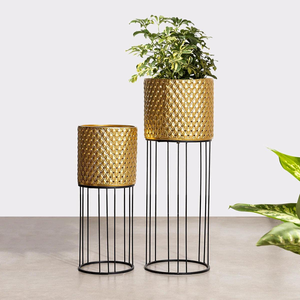 Jardinières en métal de haute qualité, rehaussez votre espace avec des designs tendance, jardinières suspendues pour balcon, salon - Product Image 2