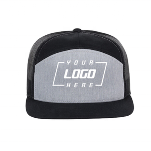 Gorra Trucker Richardson Auténtica Personalizada de 7 Paneles, Impermeable, Gris Jaspeado/Negro, Malla, Parche Bordado en 3D, Algodón, Dos Tonos - Product Image 2