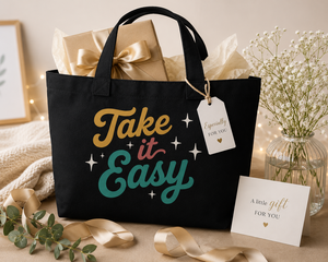 Sac fourre-tout en toile imprimée écologique Take It Easy avec fermeture personnalisée pour les voyages et le shopping, toutes saisons, sac pour femmes - Product Image 6