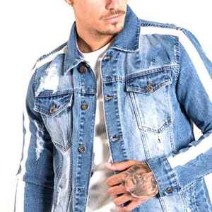 แจ็คเก็ตยีนส์ผู้ชายสั่งทำขายส่ง คุณภาพดีที่สุด แจ็คเก็ตผ้าฝ้ายสำหรับฤดูหนาว สไตล์ลำลอง - Product Image 3