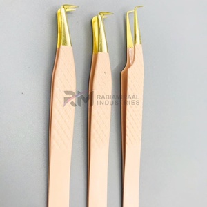 แหนบดึงขนตา RMI Precision Diamond Grip ปลายเคลือบทอง 24k สแตนเลสสตีลเคลือบสีนู้ด ขนาด 10 มม. ปลายเรียบ - Product Image 2