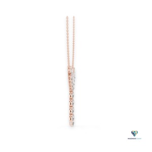 14.02ct Rose Gold Pear Shape Lab Grown Diamond V-<b>Necklace</b> in 14K Solid Gold, Elegant Drop Pendant <b>Statement</b> Jewelry for Weddings - Product Image 4