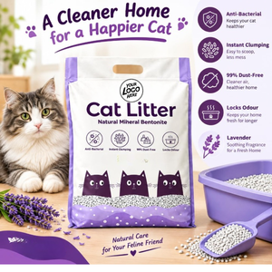 Litière pour chat OEM ODM personnalisée, premium, agglomérante, anti-odeur, absorption rapide, sans poussière, pour toilettes pour chats, marque privée, fourniture d'usine - Product Image 3