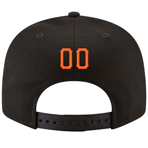 Casquette Snapback Unisexe Personnalisée Noire Orange-Blanche avec Broderie 3D en Satin, Réglable, pour le Sport, les Voyages et les Activités de Plein Air - Product Image 3