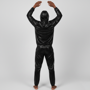 Ensemble de combinaison de sauna unisexe OEM, taille élastique, extensible dans quatre directions, respirant, pour le sport, le fitness, la combustion des graisses et l'entraînement musculaire - Product Image 4