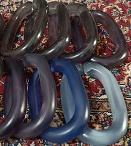 Cadena de eslabones con cuentas de resina de cristal, joyería chapada - Product Image 4